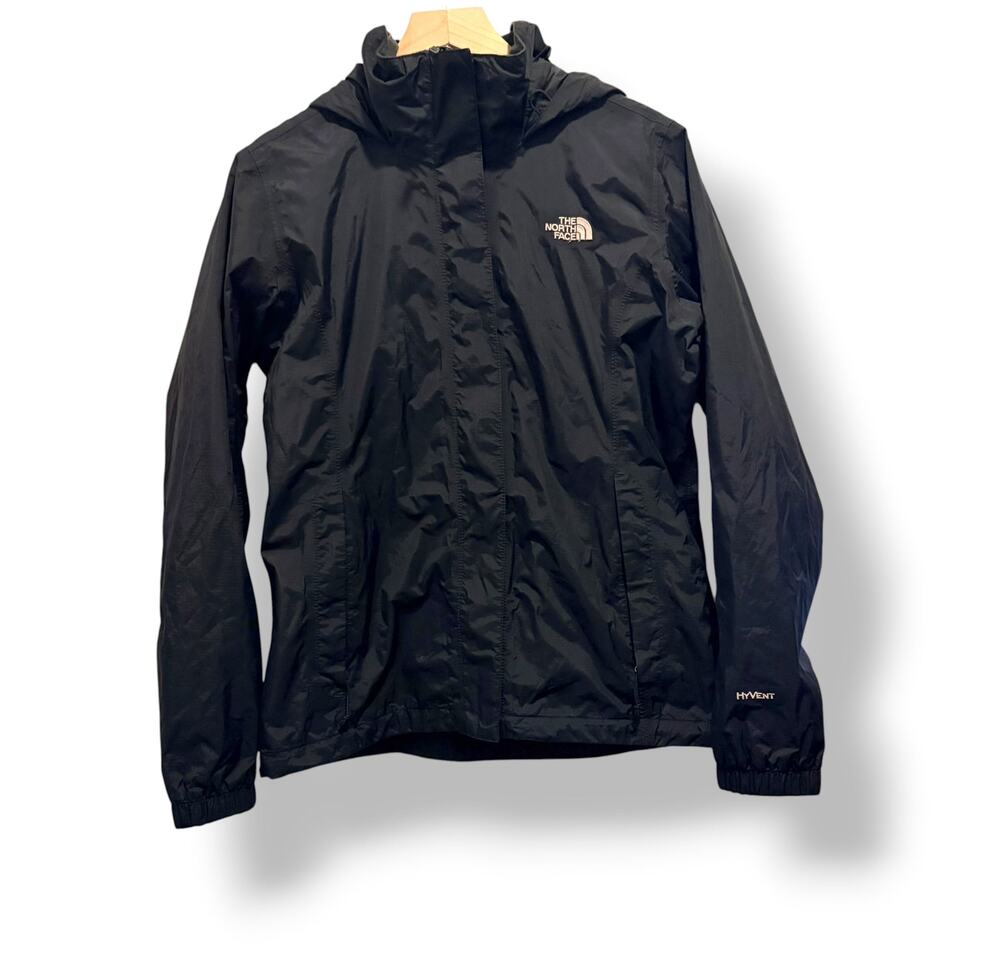 The North Face Women’s Black HyVent Hooded Rain Jacket Windbreaker Size M
